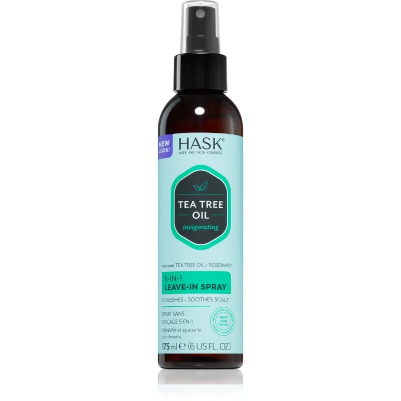HASK Tea Tree Oil & Rosemary spray care nu necesita clatire pentru un scalp uscat atenueaza senzatia de mancarime 175 ml