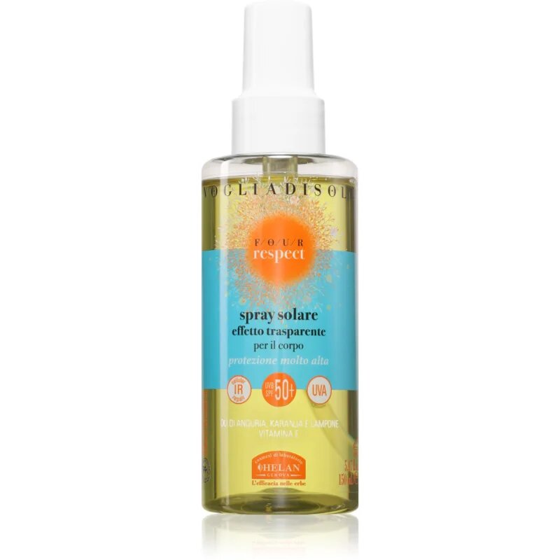Helan VOGLIA DI SOLE FOUR RESPECT Suntan Spray SPF50+ spray protector pentru plajă SPF 50+ 150 ml