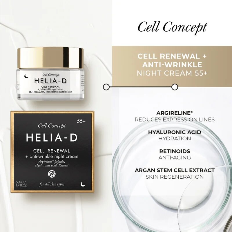Helia-D Cell Concept crema de noapte împotriva tuturor semnelor de imbatranire 50 ml