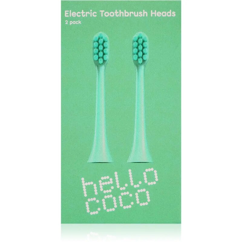Hello Coco Electric Toothbrush Heads Green capete de schimb pentru periuta de dinti 2 buc