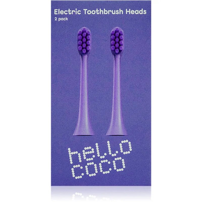 Hello Coco Electric Toothbrush Heads Purple capete de schimb pentru periuta de dinti 2 buc
