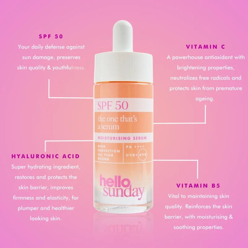 hello sunday the one that´s a serum ser protector SPF 50 30 ml