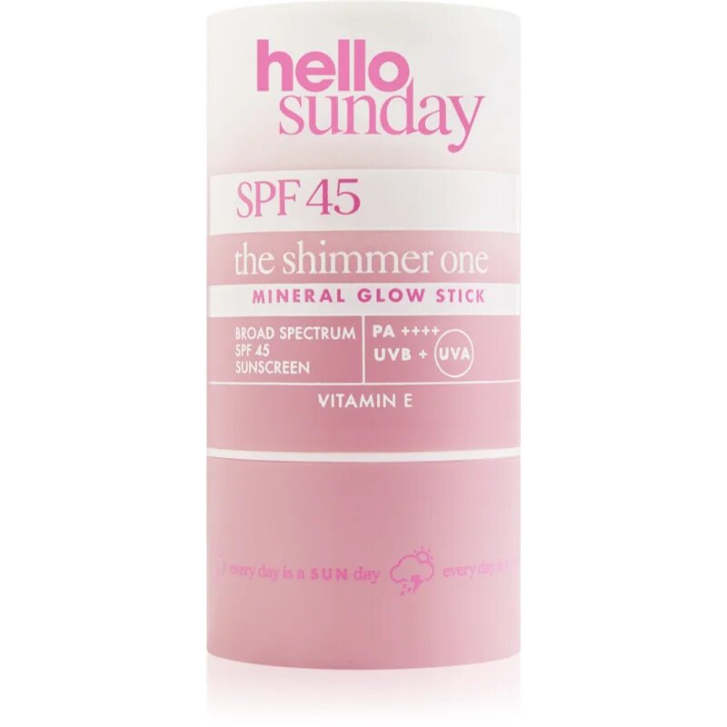 hello sunday the shimmer one mineral glow stick baton de protecție minerală pe zonele sensibile SPF 45 20 g