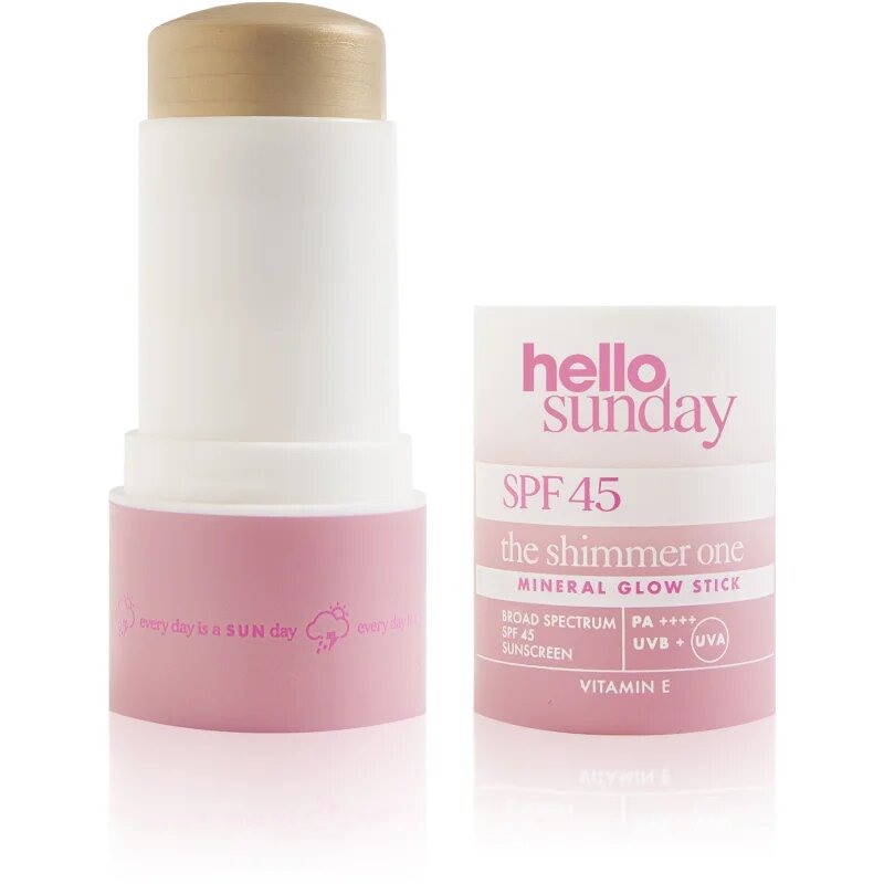hello sunday the shimmer one mineral glow stick baton de protecție minerală pe zonele sensibile SPF 45 20 g