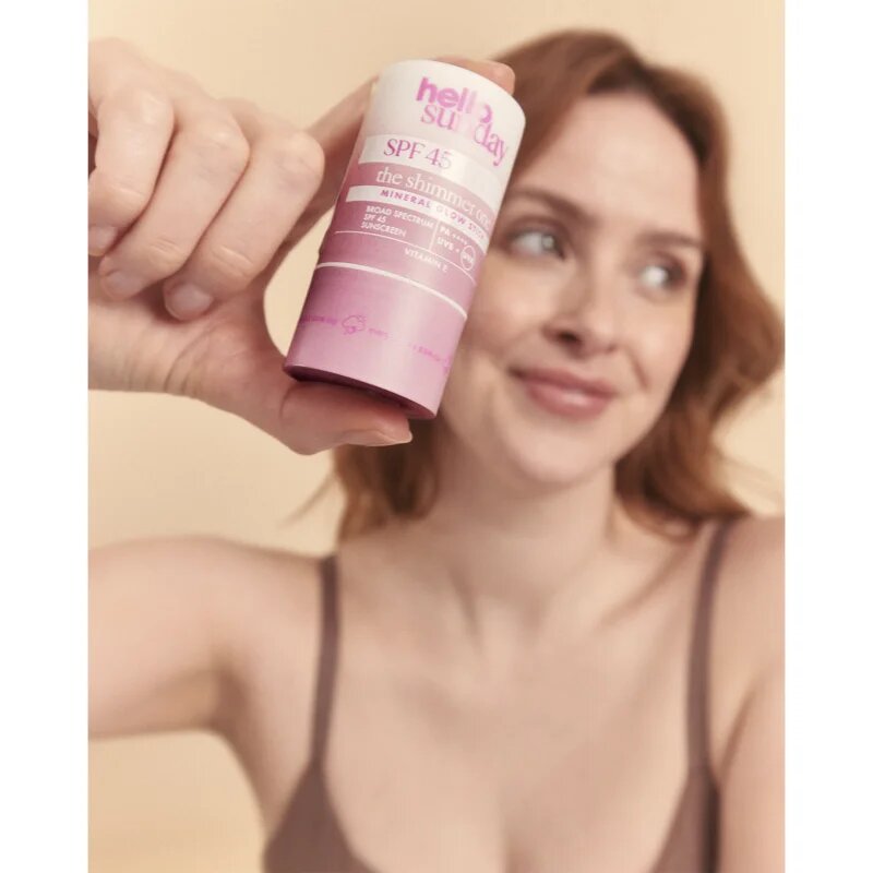 hello sunday the shimmer one mineral glow stick baton de protecție minerală pe zonele sensibile SPF 45 20 g