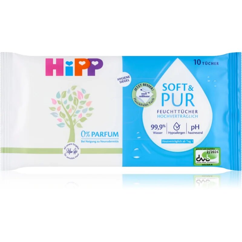 Hipp Soft & Pur Servetele umede pentru nou-nascuti si copii 10 buc