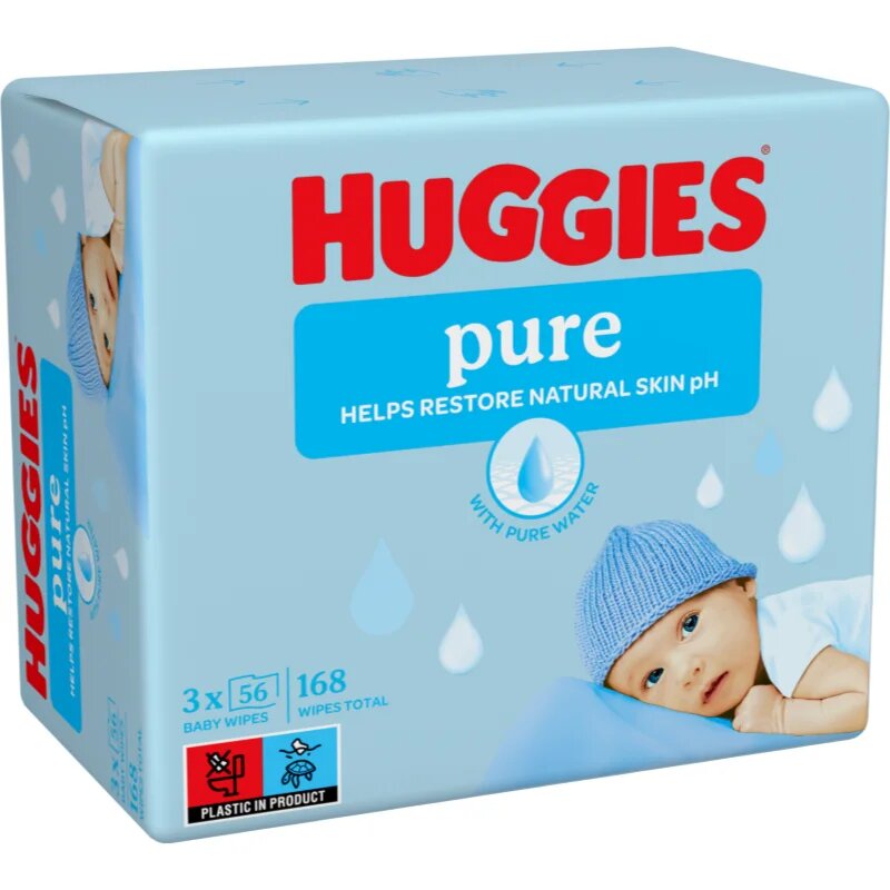 Huggies Pure servetele pentru curatare 3x56 buc