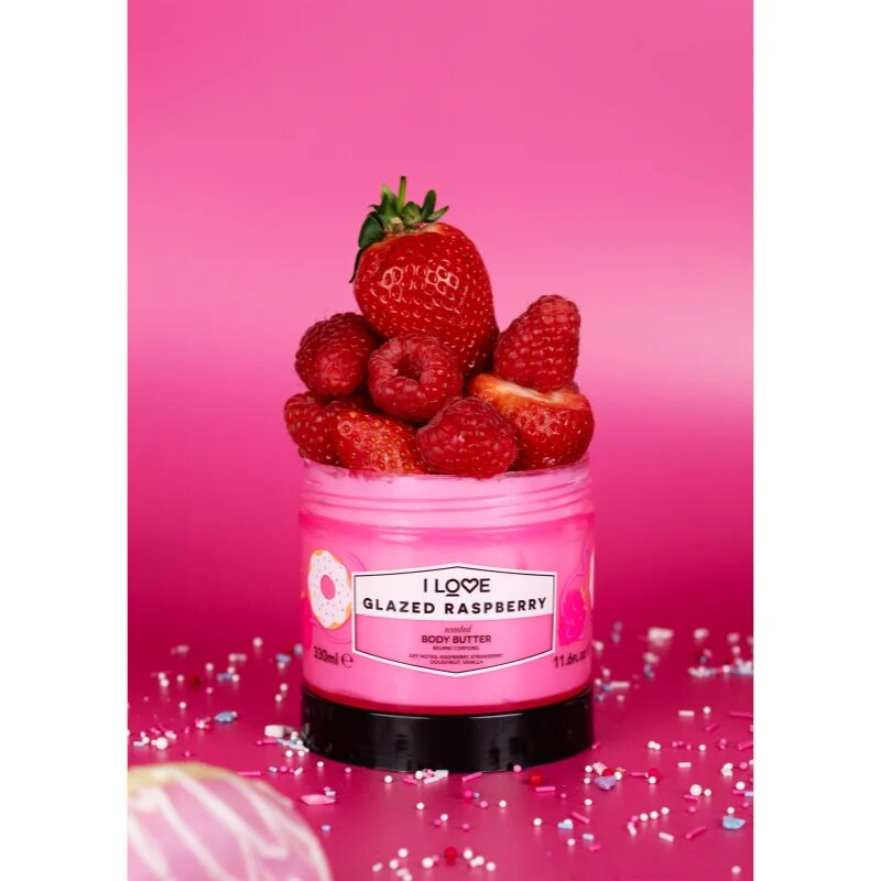 I Love Glazed Raspberry unt pentru corp 330 ml