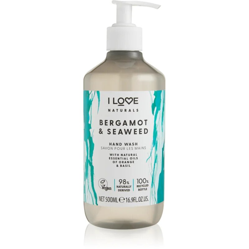 I Love Naturals Bergamot & Seaweed Săpun lichid pentru mâini 500 ml