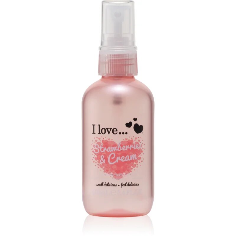 I Love Strawberries & Cream spray de corp racoritor pentru femei 100 ml