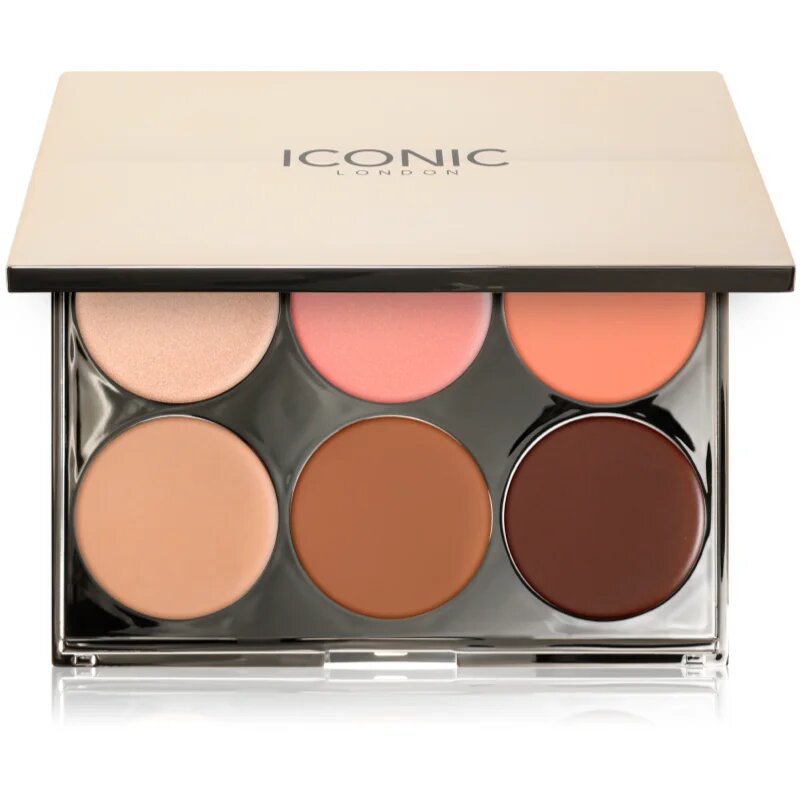 ICONIC London Multi-Use Cream Blush Bronze and Highlight Palette paleta pentru fata multifunctionala faciale 6x3.2 g