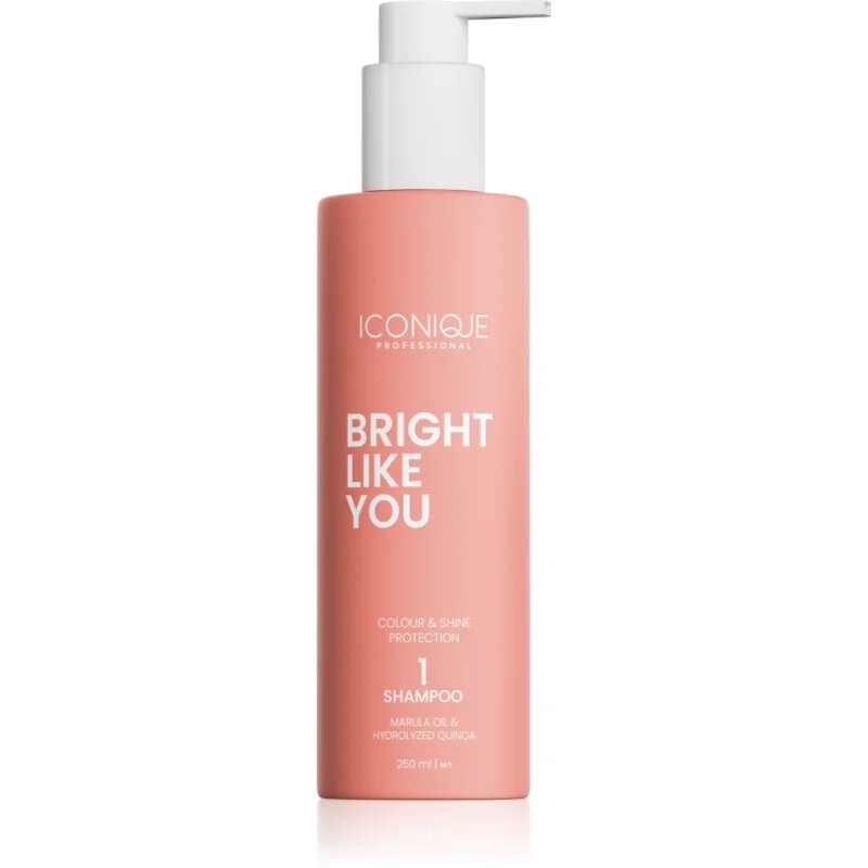 ICONIQUE Professional BRIGHT LIKE YOU Colour & Shine Protection Shampoo șampon regenerator pentru păr vopsit 250 ml