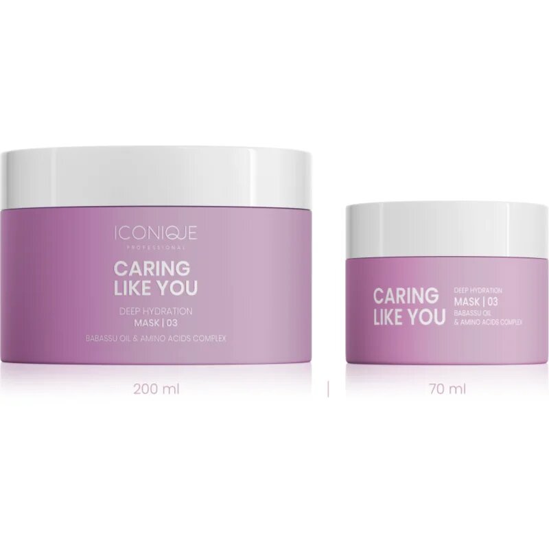 ICONIQUE Professional CARING LIKE YOU Deep Hydration mască de hidratare profundă pentru păr uscat și deteriorat 50 ml