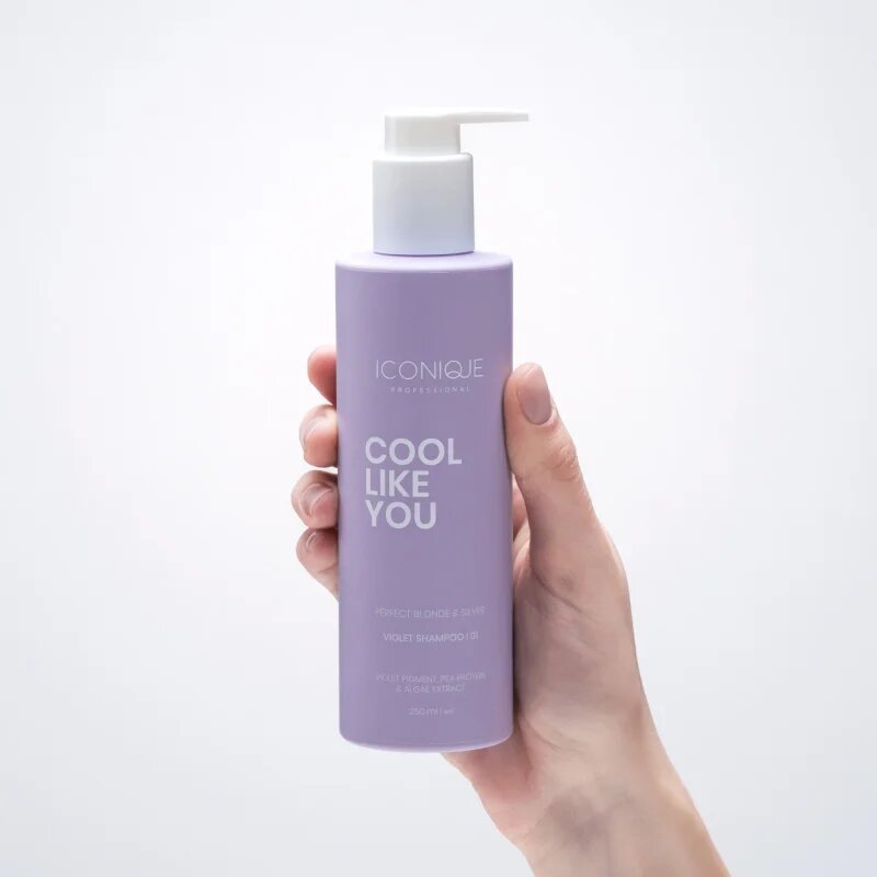 ICONIQUE Professional COOL LIKE YOU Perfect Blonde & Silver Violet șampon pentru neutralizarea tonurilor de galben 250 ml