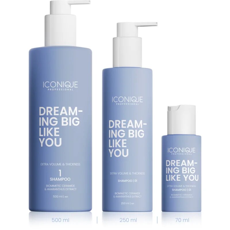 ICONIQUE Professional DREAMING BIG LIKE YOU Volume & Thickness șampon pentru volum maxim pentru păr fin 500 ml