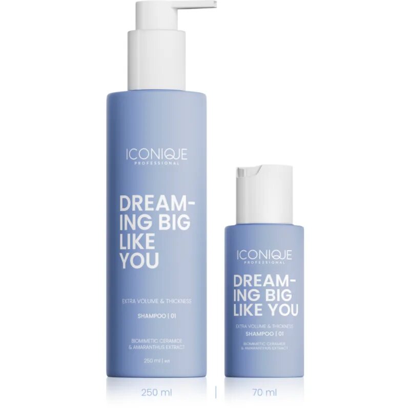 ICONIQUE Professional DREAMING BIG LIKE YOU Volume & Thickness șampon pentru volum maxim pentru păr fin 70 ml