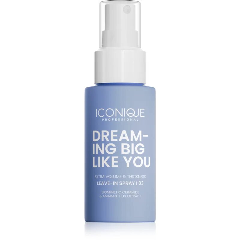 ICONIQUE Professional DREAMING BIG LIKE YOU Volume & Thickness spray care nu necesita clatire pentru volum maxim pentru păr fin 70 ml