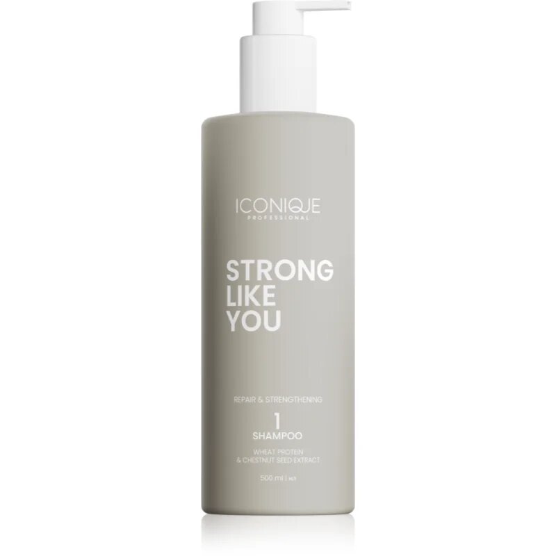 ICONIQUE Professional STRONG LIKE YOU Repair & Strengthening sampon pentru regenerare pentru par deteriorat 500 ml