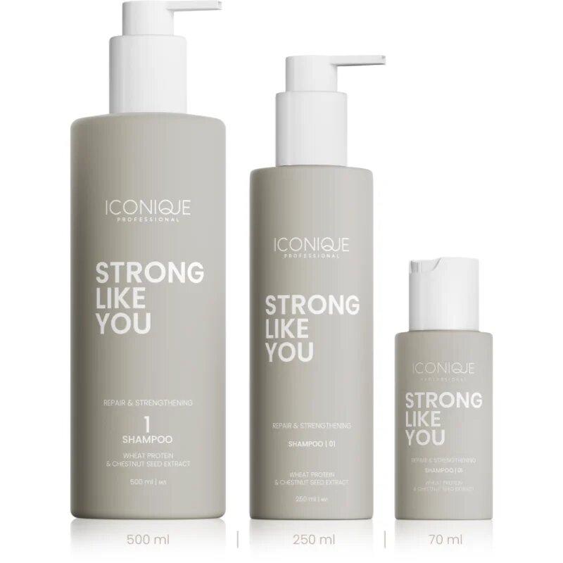 ICONIQUE Professional STRONG LIKE YOU Repair & Strengthening sampon pentru regenerare pentru par deteriorat 500 ml