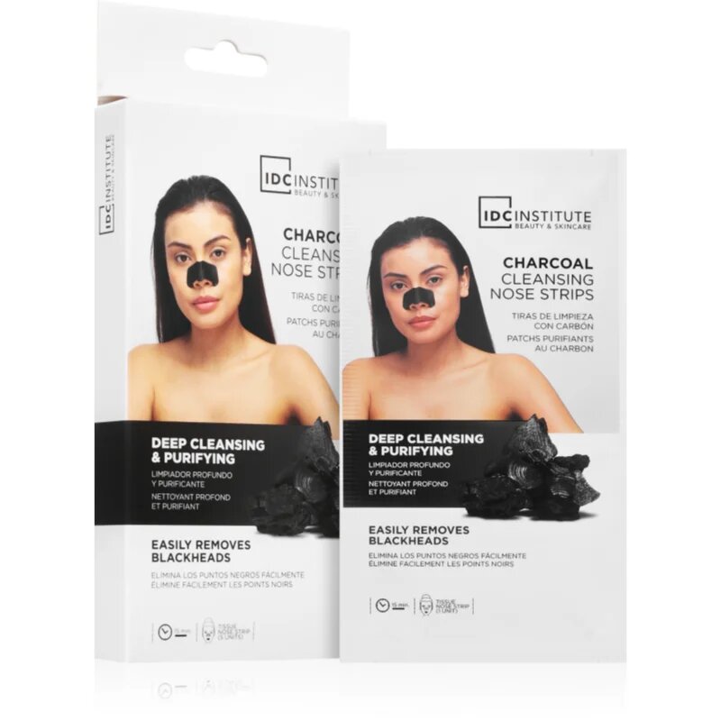 IDC INSTITUTE Charcoal masca pentru nas 5 buc