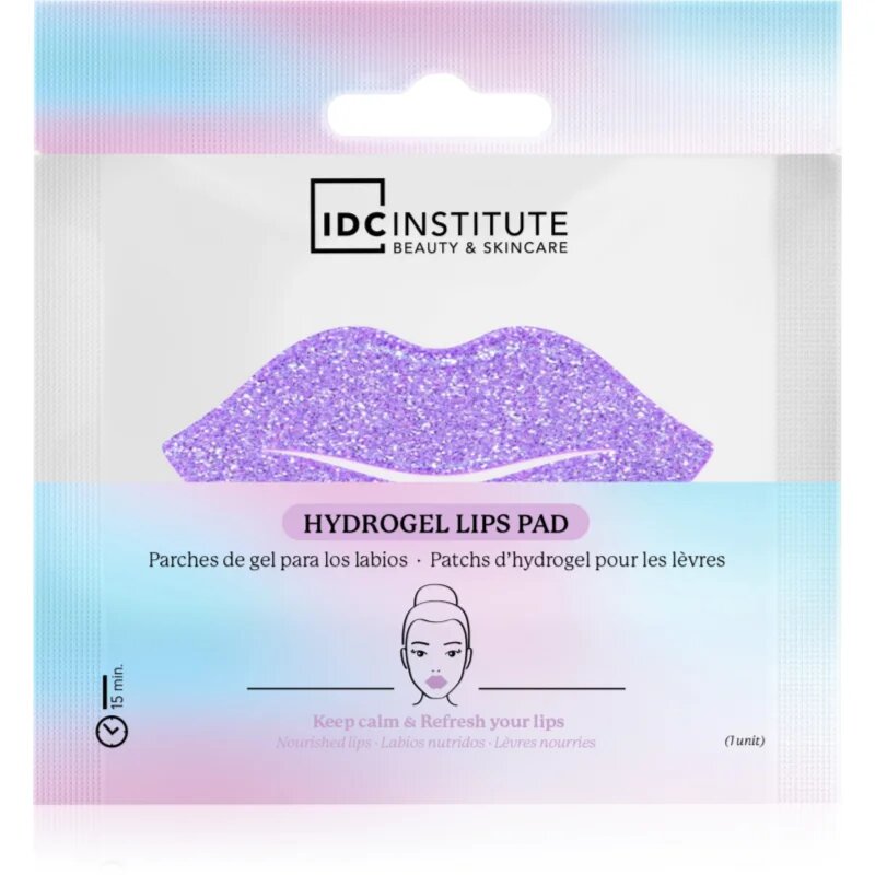 IDC INSTITUTE Glitter Lip Purple mască cu hidrogel pentru buze 1 buc