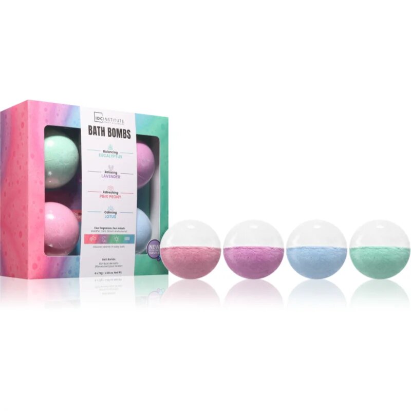 IDC INSTITUTE Pure Energy set pentru fabricarea bombelor de baie efervescente 4x70 g