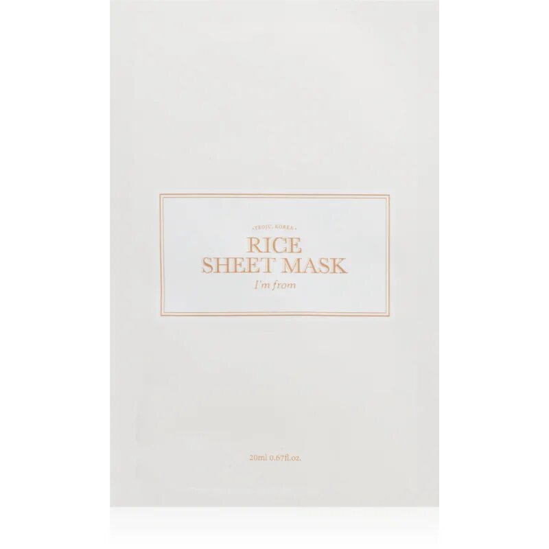 I'm from Rice Sheet Mask mască textilă hidratantă pentru uniformizarea nuantei tenului 1 buc