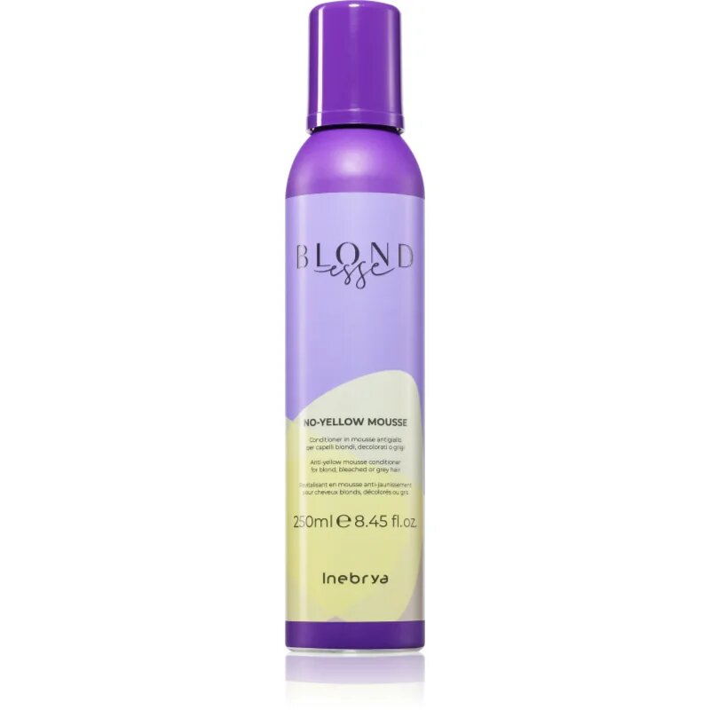 Inebrya BLONDesse No-Yellow Mousse balsam spumă neutralizeaza tonurile de galben 250 ml