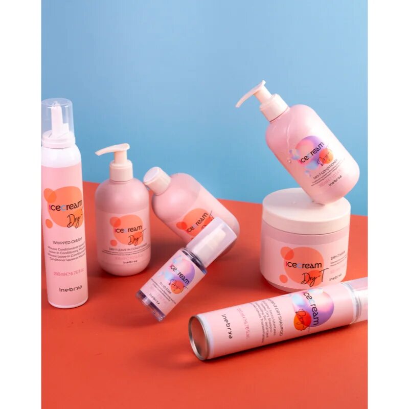Inebrya Ice Cream Dry-T Whipped Cream spumă hidratantă pentru păr 200 ml