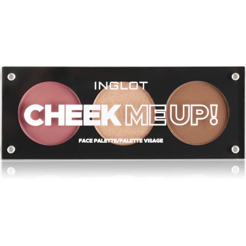 Inglot Face Palette iluminator pudră bronzantă și blush culoare Cheek Me Up! 7.2 g