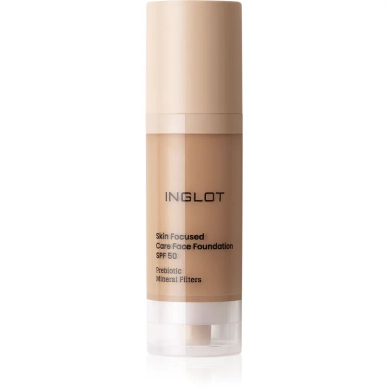 Inglot Skin Focused Care Face Foundation SPF 50 acoperire make-up SPF 50 culoare Warm Tan 30 ml