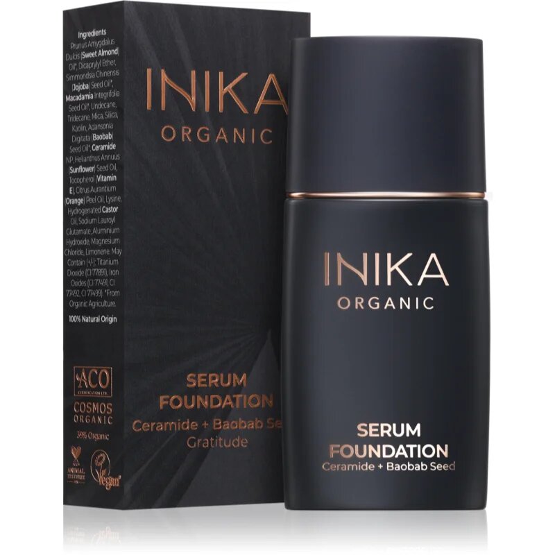 INIKA Organic Serum Foundation machiaj de îngrijire pentru un ten frumos culoare Gratitude 25 ml