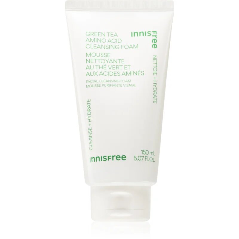 innisfree Green Tea Amino Acid Cleansing Foam demachiant spumant delicat cu efect de hidratare 150 ml