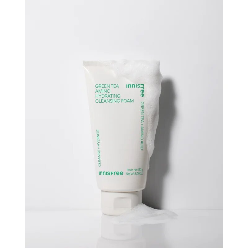 innisfree Green Tea Amino Acid Cleansing Foam demachiant spumant delicat cu efect de hidratare 150 ml