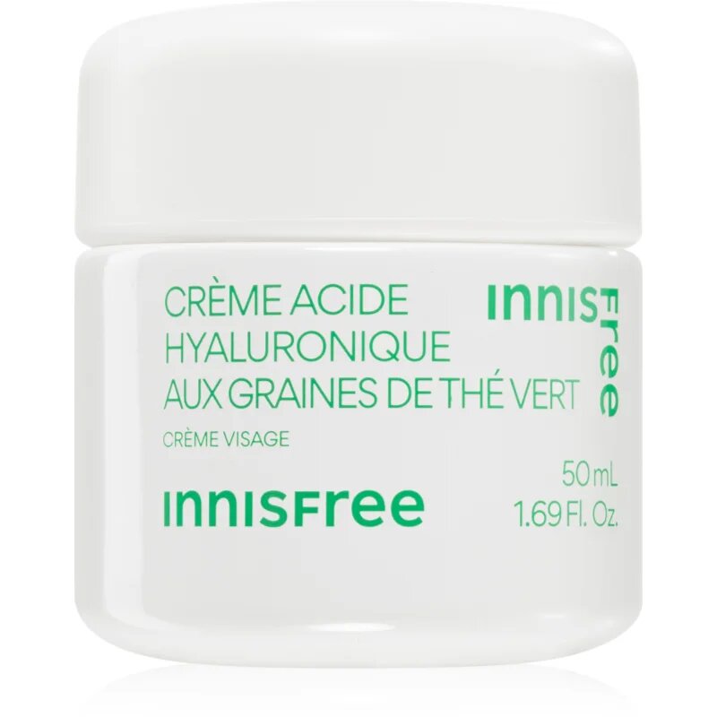 innisfree Green Tea Seed Hyaluronic Cream crema de fata hidratanta cu efect calmant 50 ml