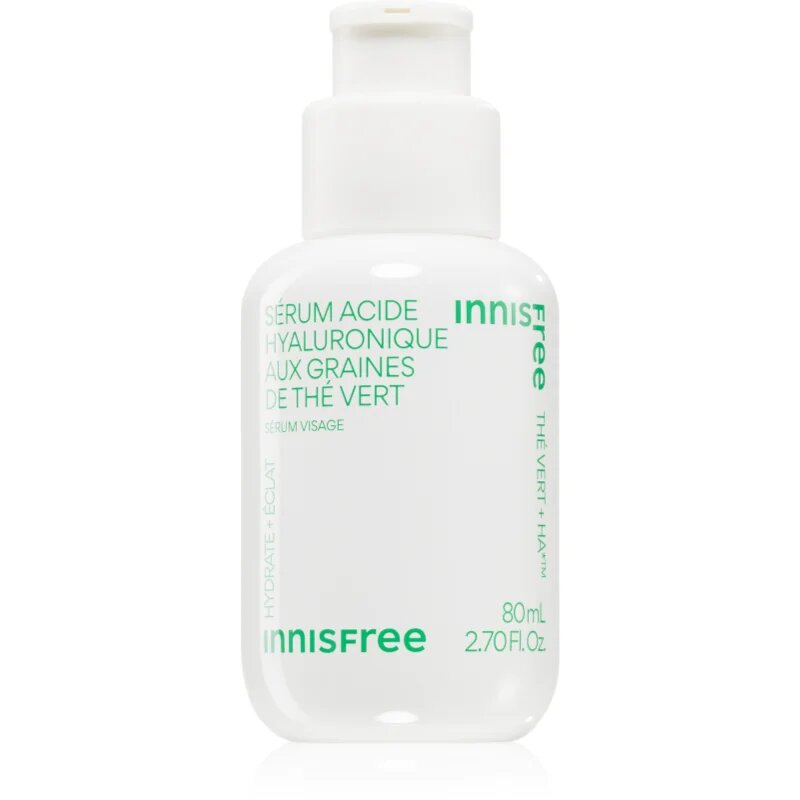 innisfree Green Tea Seed Hyaluronic Serum ser facial calmant pentru luminozitate si hidratare 80 ml