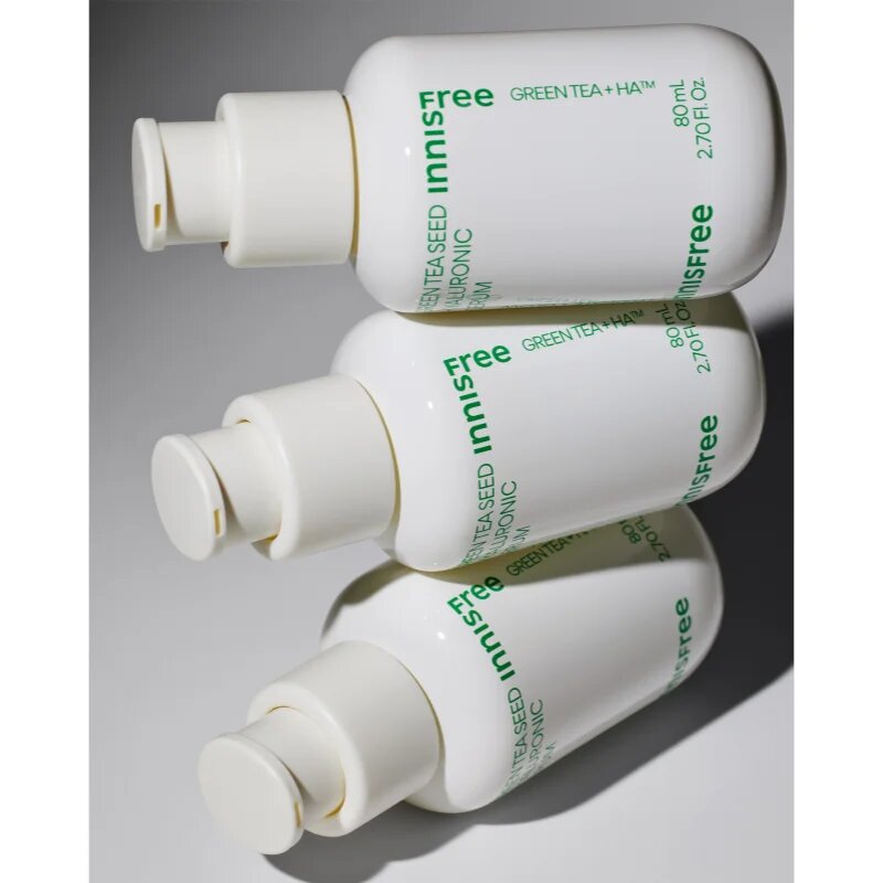 innisfree Green Tea Seed Hyaluronic Serum ser facial calmant pentru luminozitate si hidratare 80 ml