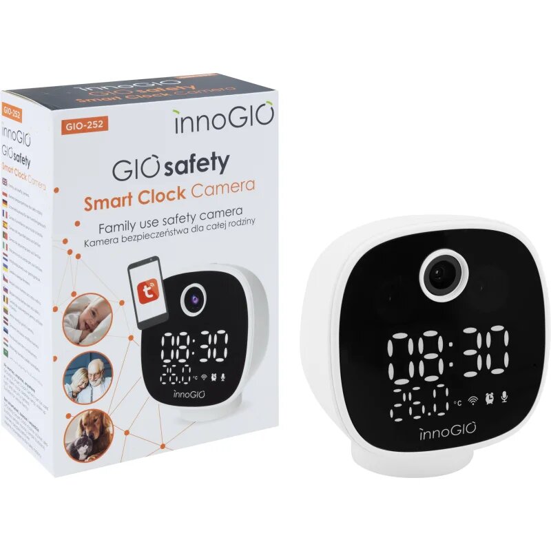 innoGIO GIOSafety Smart Clock cameră Smart Wi-fi pentru locuință 1 buc