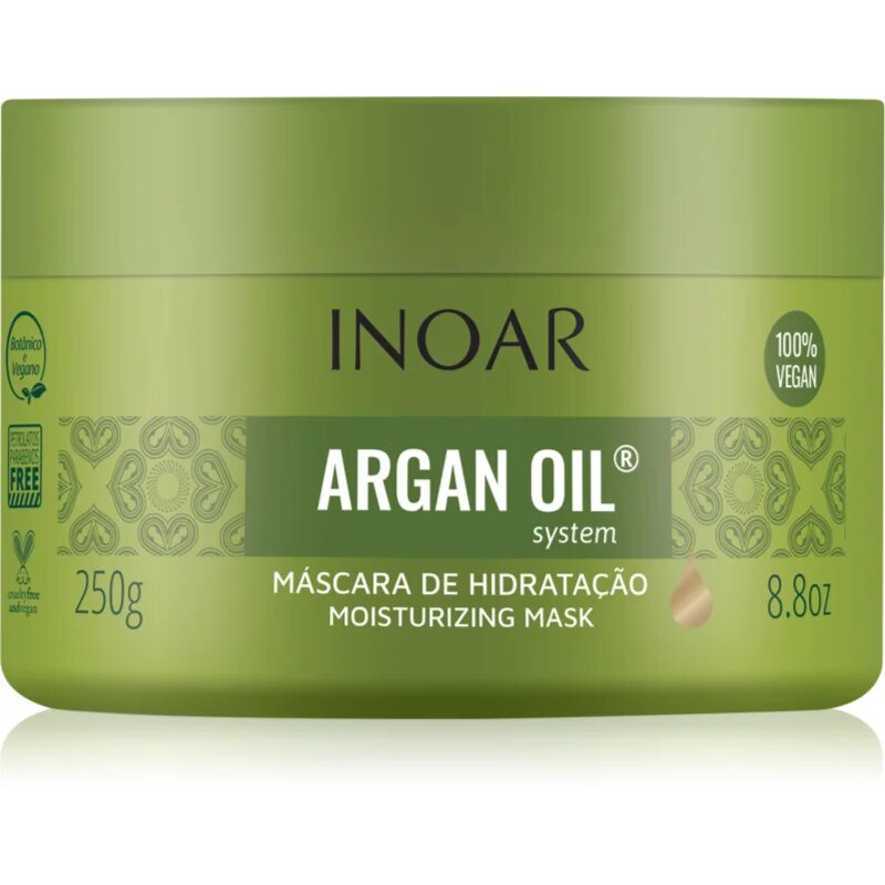INOAR Argan Oil System masca pentru hidratare si matifiere pentru păr 250 g