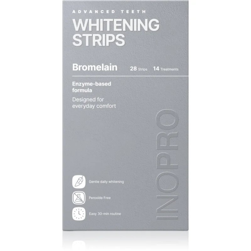 InoPro Advanced Whitening Strips benzi pentru ablirea dintilor pentru dinti bez peroxidu 28 buc
