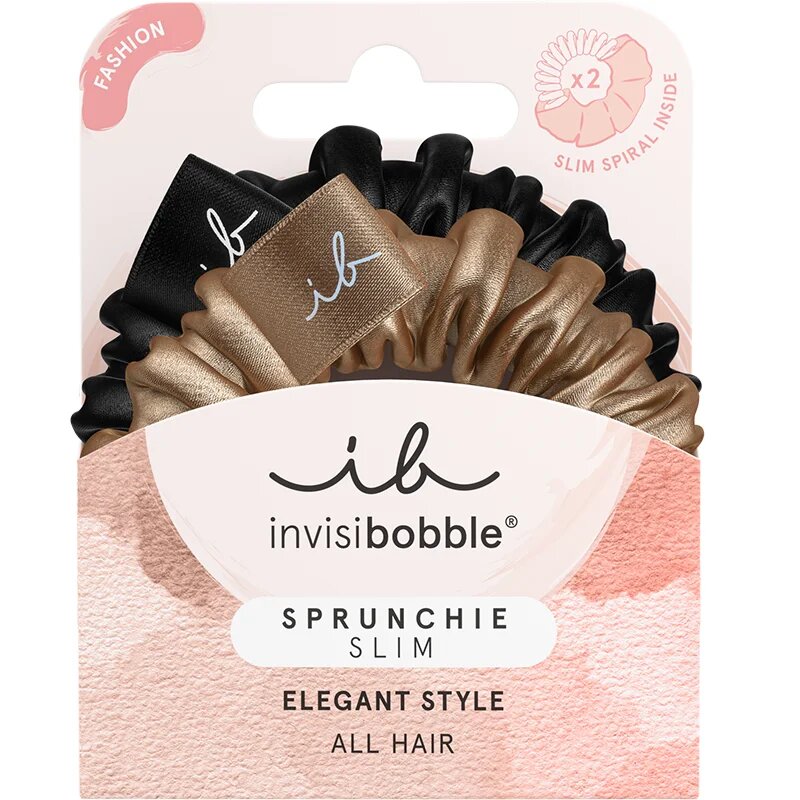 invisibobble Sprunchie Slim True Golden Elastice pentru par 2 buc