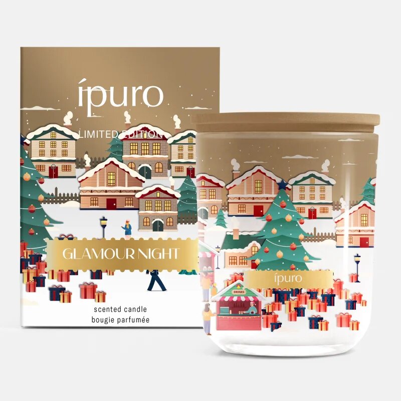 ipuro Christmas Town Glamour Night lumânare parfumată cu capac 270 g