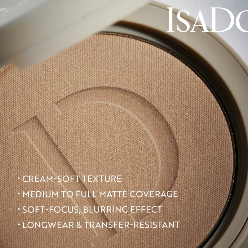IsaDora The No Compromise Matte Longwear Powder pudra compacta pentru un aspect mat culoare 70 Neutral Tan 8 g
