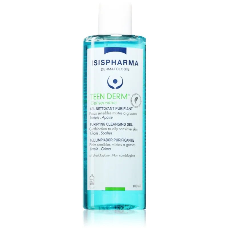 ISISPHARMA Teen Derm Gel Sensitive gel de curățare pentru tenul gras predispus la acnee 100 ml