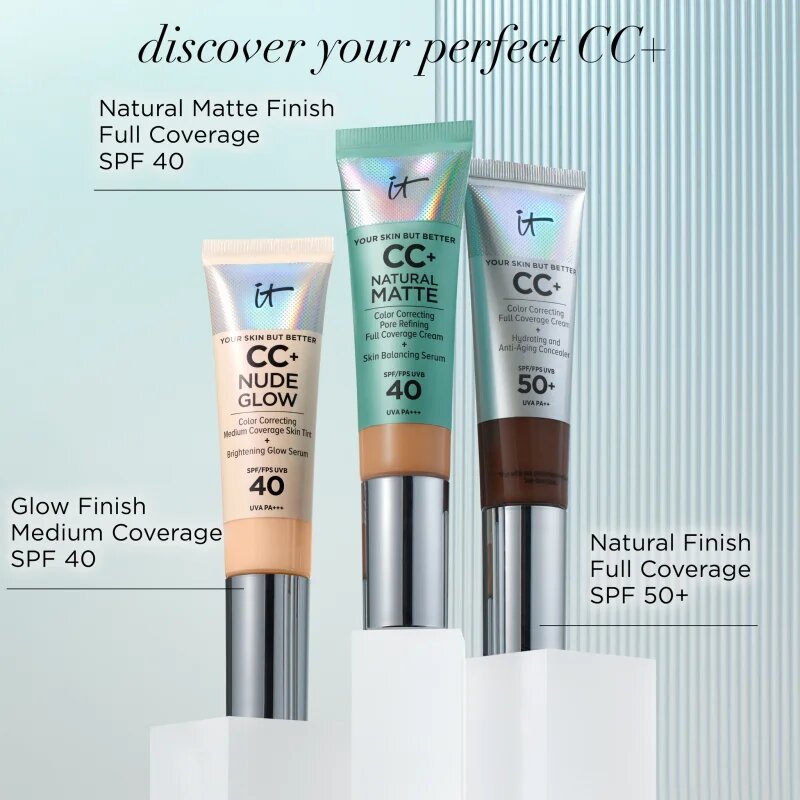 IT Cosmetics Your Skin But Better CC+ Natural Matte crema CC pentru un aspect mat SPF 40 Neutral Tan 32 ml