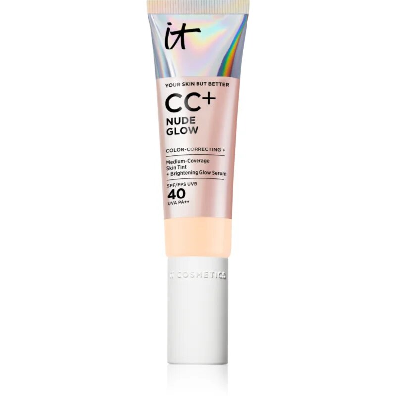 IT Cosmetics Your Skin But Better CC + Nude Glow crema CC pentru o piele mai luminoasa SPF 40 Fair Biege 32 ml