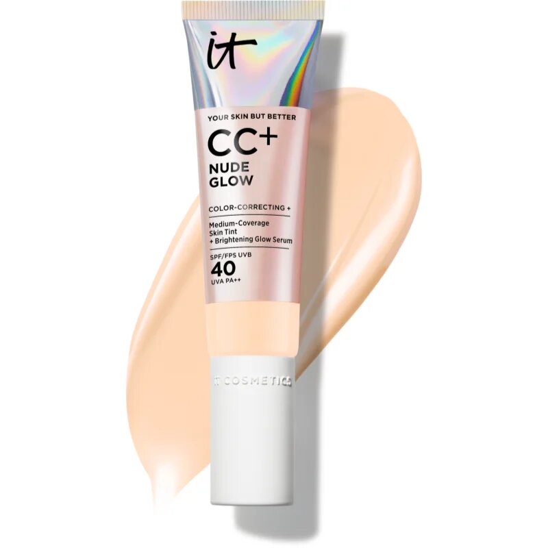 IT Cosmetics Your Skin But Better CC + Nude Glow crema CC pentru o piele mai luminoasa SPF 40 Fair Biege 32 ml