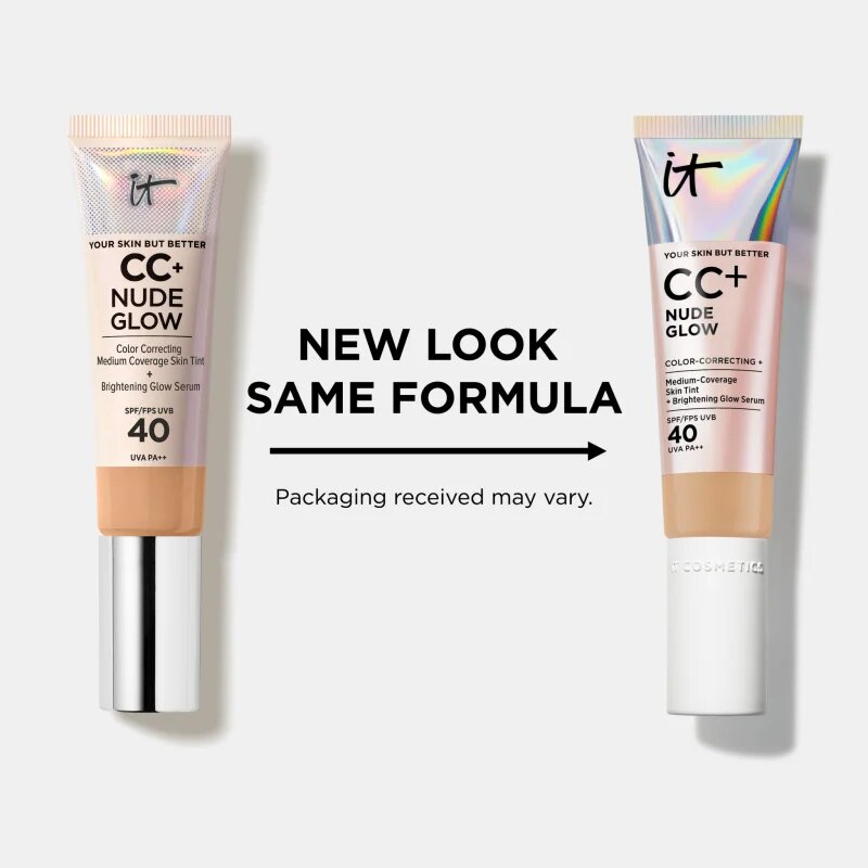IT Cosmetics Your Skin But Better CC + Nude Glow crema CC pentru o piele mai luminoasa SPF 40 Fair Biege 32 ml