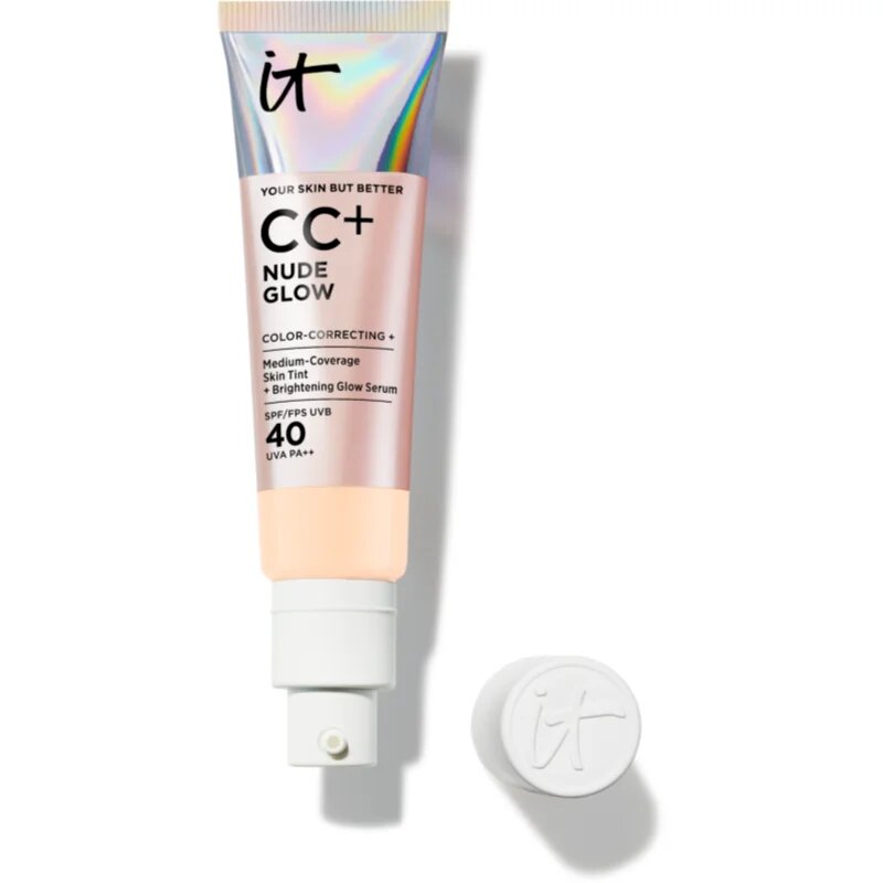 IT Cosmetics Your Skin But Better CC + Nude Glow crema CC pentru o piele mai luminoasa SPF 40 Fair Biege 32 ml