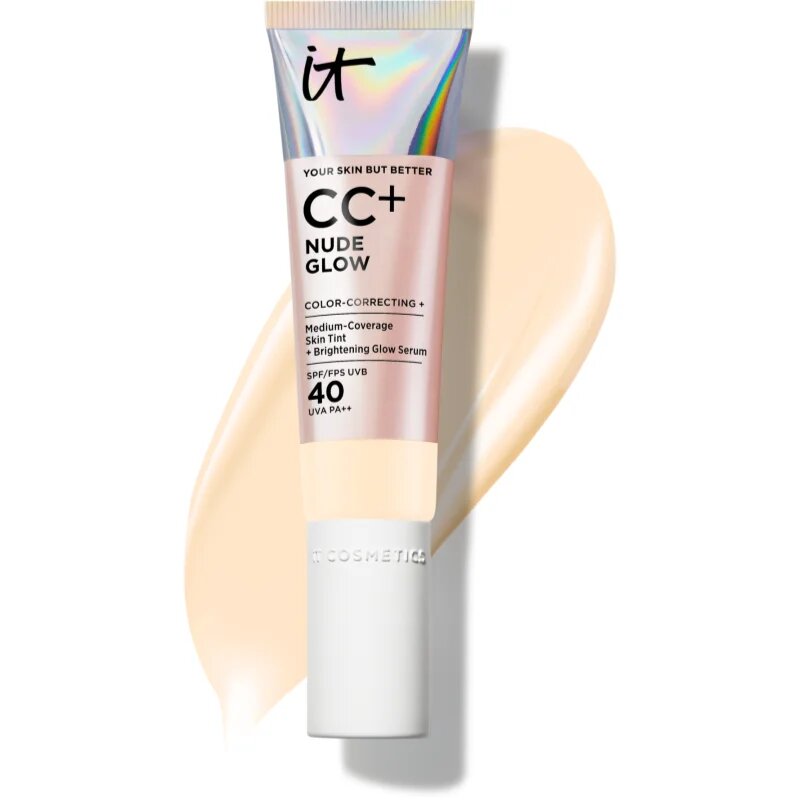IT Cosmetics Your Skin But Better CC + Nude Glow crema CC pentru o piele mai luminoasa SPF 40 Fair Warm 32 ml